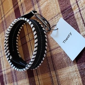 Theory Transformer whipstitch Genuine Leather strap Nwt